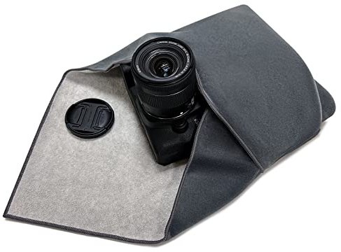ComfortAce Einschlagtuch für Kamera als Schutzhülle für Fotoausrüstung im Rucksack, Tasche, Beutel etc. Passen für Vollformat DSLR, Objektiv, Stativ, Tablet-PC, etc. 30 x 30 cm，Grau