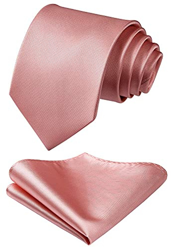 HISDERN Herren Hochzeit Krawatten und Einstecktuch krawattenklammer Set…