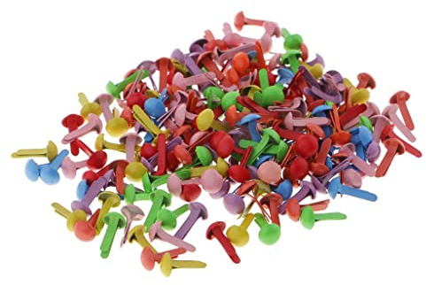 F Fityle 200 Stücke Rundkopfklammer Musterbeutelklammern aus aus Bastelklammern Musterbeutel Klammern, Mehrfarbig, 4,5 mm
