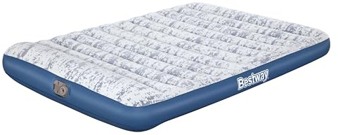 Bestway 80 x 60 x 12/2.03m x 1.52m x 30cm Tritech Fashion Flock Air Mattress Queen Built-in AC Pump