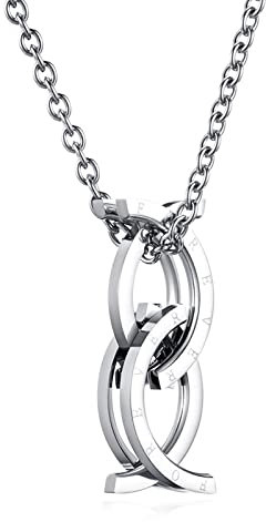 Whoiy Eheringe In Silber, Herren Ringe Breit Edelstahl Forever Faltbarer Doppelring für Männer 57 (18.1) Kostenlos Gravieren