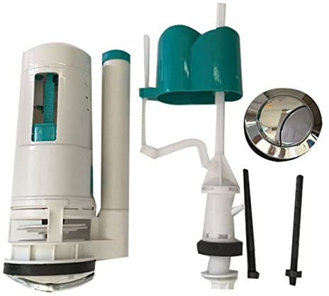 Tissting Valvole di Scarico WC Kit di Riparazione WC 20 Cm Valvole di Scarico di Ricambio per WC Valvola di Riempimento con Pulsante Risparmio Idrico Universale per Serbatoio WC