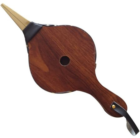 Surakey Wood Fireplace Bellows, Fireplace Bellows with Hanging Leather Strap Brown Air Bellower Cast Nozzle Cooking Fan for Outdoor BBQ Camping Grill Chimney Barbecue Tools - S
