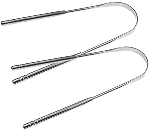 Healvian 4 Pz Pulisci-lingua tongue scraper raschietto lingua spatola inossidabile raschietto duro spazzolino denti raschietto per lingua raschietto per il rivestimento della lingua adulto