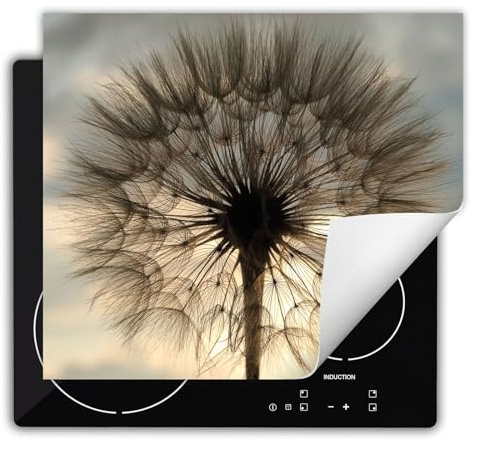 DarHaus Herdabdeckplatte Einteilig Küche Herdabdeckung Ceranfeld Herdabdeckplatten Anti Rutsch Matte Aufrollbar 60x52 cm, Blume
