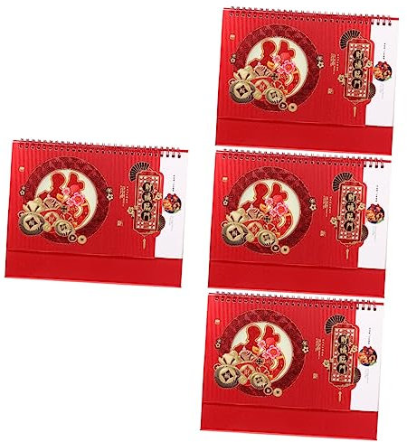 4 Stück 2023 2023 Tischkalender, Stehtischkalender, chinesischer Tisch, glatter Schreibkalender, praktischer Tischkalender, Tischplatte, 2023-Kalender, Metall, Haushalt, Büro, China,