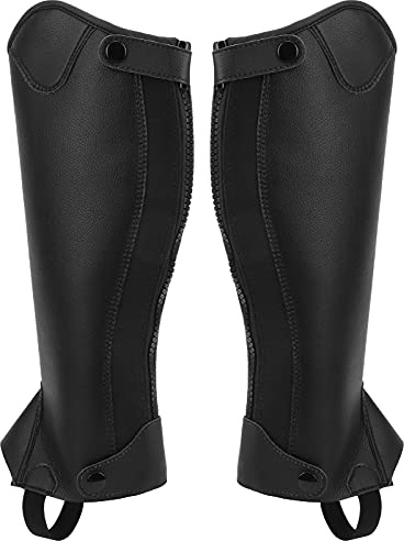 HERCHR Mezze Ghette da Equitazione per Bambini Ghette per Bambini Ghette da Equitazione Equipaggiamento Protettivo per Equestre Mezze Ghette in Pelle con Cerniera Unisex per Bambini(CL)