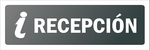 Reception, grey informational sign SP030 - Self adhesive sticker (300mm x 100mm)