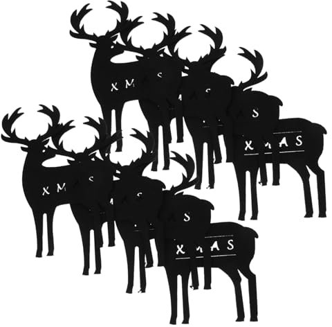 TOPBATHY 16 Pièces à Couverts Elk Chaussettes De Noël Porte-Vaisselle De Rangement pour Argenterie Poches De Support D'argenterie De Noël Pochette à Ustensiles Renne Feutrine