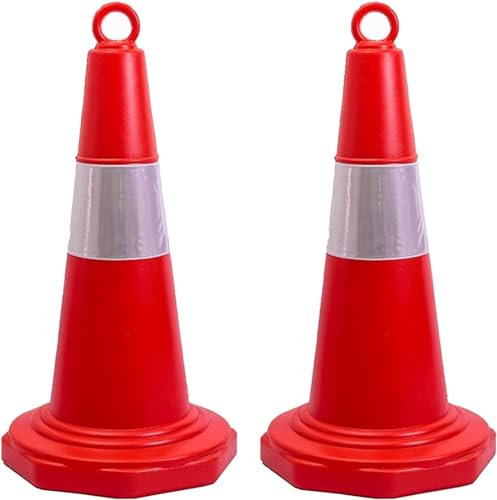 LDDPYMXS 4 Xtraffic Cones in Red, Road Traffic Cones Traffic Safety Street Cmulti Purpose Reflective Safety Csuitable for Highways Portable Wind Resistant Parking Cone