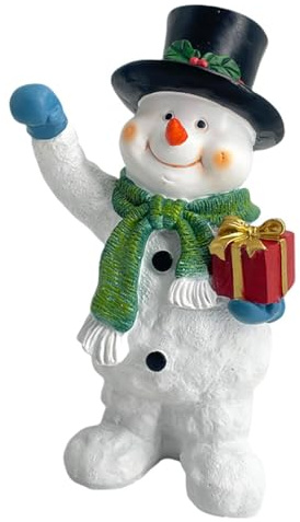 Snowman Figurines - Snowman Statue | Small Table Sculpture | Resin Christmas Table Figurines | Winter Decoration for Sculpture, Home Ornament, Decoration