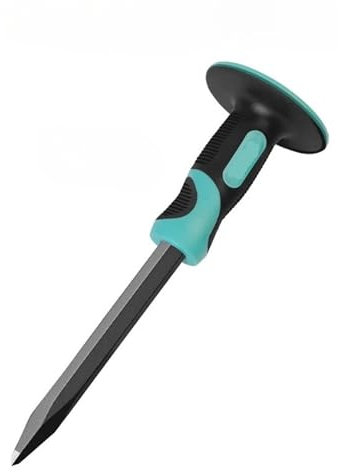 ZSjing Ciseau de Tailleur de Pierre, ciseau de Protection des Mains, Acier allié au tungstène, Outil de Casse de Pierre, tête Plate, ciseau Pointu, Outils à Main, Couteau à découper