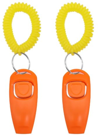 WeddHuis 2 Ultraschall-Hundepfeifen, Ultraschall-Hundepfeife, um das Bellen zu stoppen, HF-Hunde-Rückrufpfeife, professionell, Hunde-Rückruf, Verhaltens-Trainingshilfe, Ultraschallpfeife Hund (Orange)