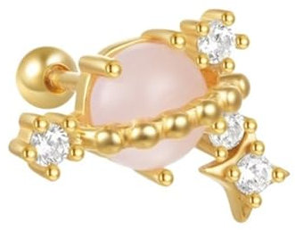 Orecchini a Padiglione Auricolare Lunghi S925 con zirconi intarsiati Cavi alla Moda da Donna(Golden#4)