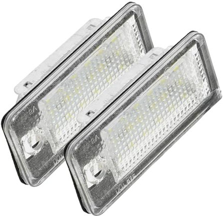 MOLUCKFU 2pcs LED License Plate Lights, Black PC Iron, Visibility, Low Power Consumption, Simple Installation, Replacement for Vehicle Reg Plate, 2 Pack