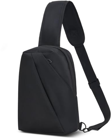 TESELOR Bolsa de Pecho para Hombre Mujere Bolso Bandolera Ligero Antirrobo Bolsa de Hombro Gran Capacidad Mochila Cruzada para senderismo, ciclismo, viaje, camping (black)