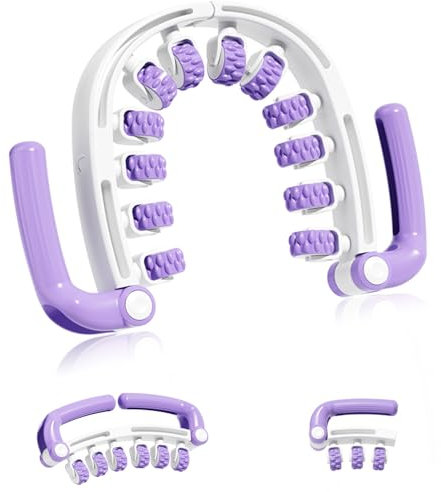 Rullo Massaggiatore Anti-Cellulite con Maniglie del Rullo Staccabili per Tutto il Corpo, Gambe, Lombare, Spalla, Schiena, Braccio Rullo Massaggiante di Allungamento Gonfiore Rilascio Dello Stress Soll