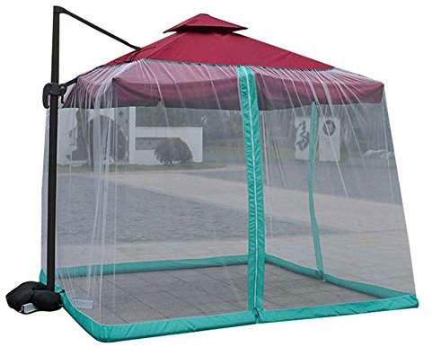 Copertura per ombrellone, zanzariera da giardino, ombrellone da patio, tavolo, zanzariera, copertura per convertire l'ombrellone in un gazebo 300 x 300 x 230 cm (colore opzionale) bianco