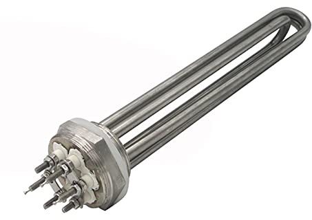Pièces de chauffe-eau Élément chauffant for réservoir d'eau solaire BSP 2 pouces DN50, filetage 58 mm, tuyau de chauffage électrique entièrement en acier inoxydable 304 (couleur: 380V, taille: 6kW, 25