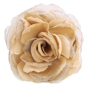 80mm Soie Camélia Fleur Grande Broche Revers Épinglette Tissu Fait Main Broches Fleur Rose Épinglette Charme Pour Femme Soirée De Mariage Robe De Danse Costume Vêtements Accessoires Bijoux (Champagne)