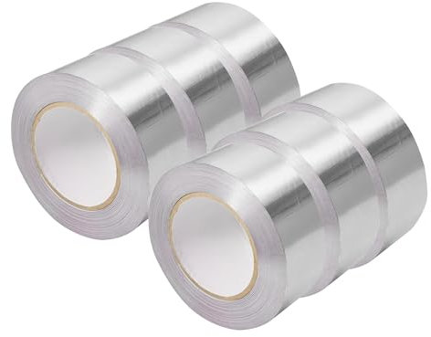 Orion Stationery Aluminum Foil Tape | 6 Rolls of 48mm x 15M | Heat Resistant | Waterproof, Adhesive Insulation, UV resistant | HVAC Repair, Sealing Ducts, and Pipes Repairing Silver