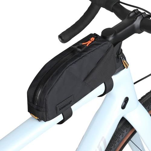 SUNTTELF Oberrohrtasche Fahrrad Top-Tube-Fahrradtasche, Fahrrahmenbeutel, Vordere Fahrradtasche, Zubehör für Mountainbike, Gravelbike und Rennrad, Packtasche mit Zwei Montagesystemen(​​Schwarz​​)