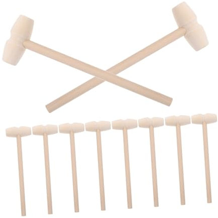 Milisten 10stücke Holzhammer Klein Aus Holz Mini-Hammer Mit Abgerundeten Kanten Spielzeug-holzhammer Für Junge Mädchen Kleiner Hammer Für Hand-armbewegungstraining