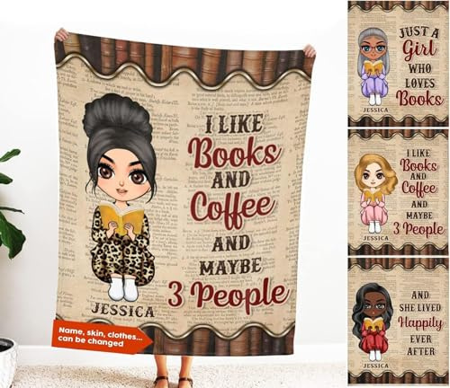 Homg Geschenke für Frauen, Just A Girl who Loves Books Decke, Kuscheldecke personalisierte Buchliebhaber-Überwurfdecke, individuelle Lesedecke, Geschenk für Leseliebhaber, Bücherwurm, Lesergeschenke
