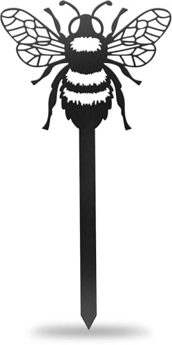 CUTHOLLOW Groß 30CM Biene Metall Pflanzenschilder, Personalisiert Beetstecker für Draussen Wetterfest, Metal Gartenstecker für Blumentopf, Bauernhaus Gewächshaus Dekoration Lustige Gartendeko