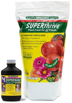 SUPERthrive Plant Vitamin Solution 4 oz. + Organic 4-4-4 All-Purpose Fertilizer Set, 2 Pack
