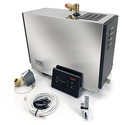 NGBFF Generatore di Vapore, di Doccia a Vapore Sauna Auto-drenaggio Commerciale Generatore a Vapore Portatile Sauna bagnata for Uso in casa con Controllo Impermeabile e Scarico Automatico(12KW)