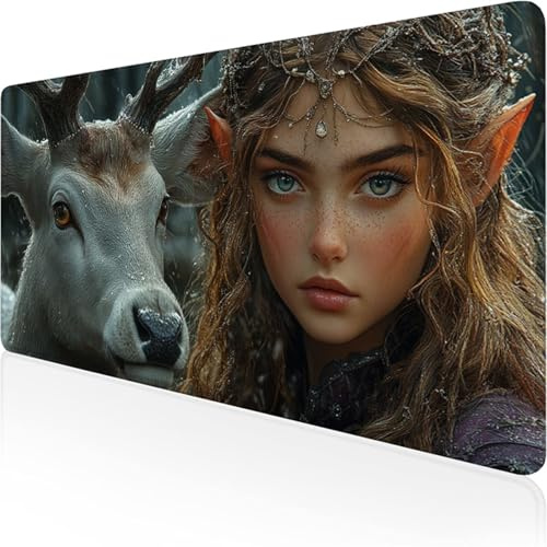 Alfombrilla Ratón XXL 1400x600x3mm, Marrón Alfombrilla Escritorio Animal Mouse Pad Gaming con Base de Caucho Antideslizante e Impermeable Almohadilla Teclado, Protector Escritorio para Oficina D1-54