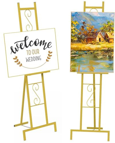 MOOACE Easel Stand for Display,147cm Adjustable Welcome Wedding Sign