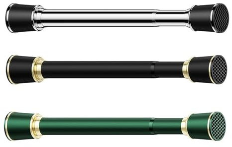 Bastone per tenda senza fori, 40-500 cm, 33 mm, asta telescopica in metallo, asta estensibile per doccia, armadio, bagno, appendiabiti extra lungo, verde