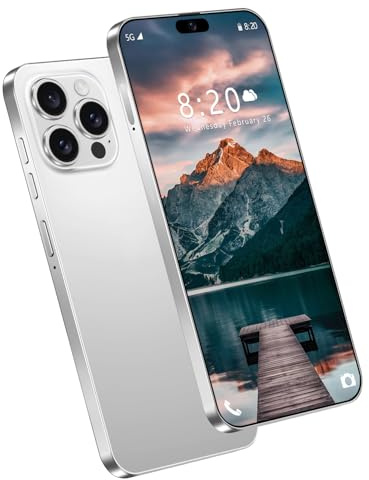 Smartphone 5G pour iPhone 16 Pro Max, écran 7,3 pouces HD, reconnaissance faciale, batterie 8 000 mAh, ultra-fin, prise Type-C, version originale mondiale, téléphone portable pas cher,White-1TB
