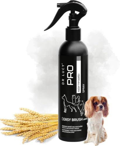DR LUCY PRO Easy Brush Spray Entwirrungsspray für Hunde, mit Weizenproteinen & Pflegestoffen, feuchtigkeitsspendend & glanzverleihend, ohne Ausspülen, 250 ml