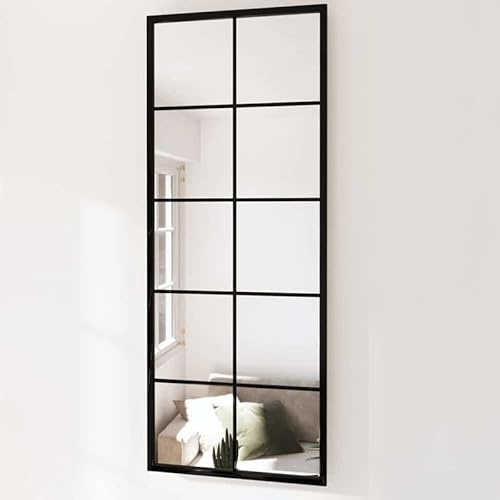 Wandspiegel Schwarz 100x40 cm aus Metall & Glas - Moderner Wandspiegel für Wohnzimmer, Schlafzimmer oder Flur - Elegant & langlebig