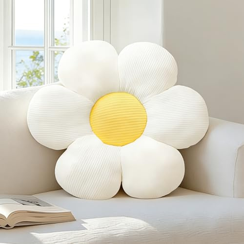 dellyy Cojines Sofa con Relleno Incluido, Almohada Decorativa Sofa, Cómodos y Resistentes, Ideales para Sala Estar, Balcón, Habitación, Sofa Exterior Jardín y Terraza (Blanco Amarillo, 50CM)
