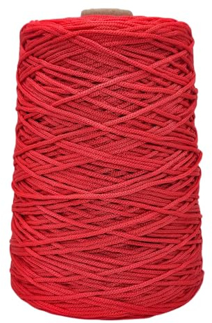 Cordino thai in Poliestere per Borse Uncinetto 500g 600 Metri – Cordoncino 2 mm in rocca Resistente e Morbido per Crochet, Filo per Borse, Hobby Creativi e Accessori Handmade (Rosso)