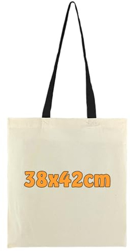 Cottonbagjoe (10, 25, 100, 250 Pack Baumwolltasche zum Bemalen | mit Zwei Langen Henkeln | 38x42cm | Jutebeutel | Wurfbeutel Karneval | unbedruckt