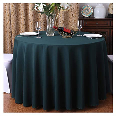 CIEEIN CIEHT Tischdecke Schreibtisch Tischtuch Tischwäsche Couchtisch Küchentischabdeckung Party Hochzeit Tafeltuch Rund Grün Dunkel 220cm