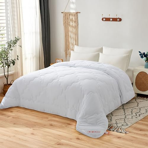 Edredón Relleno Nórdico 4 Estaciones Cama 90 (150x220) - 2 en 1 (150 gr/m2 + 350 gr/m2) - Edredón para Invierno, Verano, Primavera y Otoño, Nórdico de Fibra Suave, Transpirable y Antiácaros