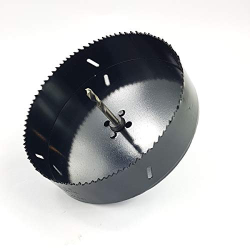 BOHRFUX - Hole saw diameter 165 mm with hexagonal adapter HSS bi-metal can drill bit drill bit hole circular saw drilling depth 40 mm for aluminium, wood, cast iron, brass, plaster etc.