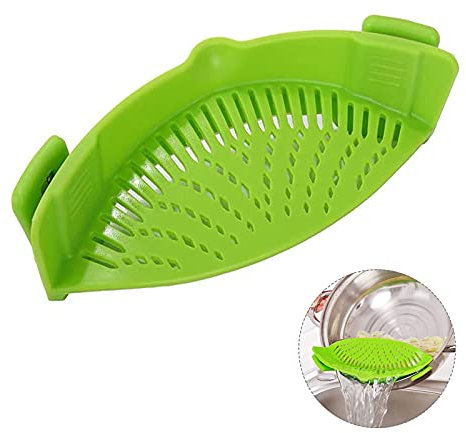 Colador de alimentos Colador de silicona con clip colador de pasta Coladores Cocina embudo de Sopa Colador rápido ,para Silicona Canasta de escurridor para el arroz con fideos verduras frutas