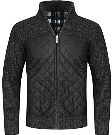 YOUTHUP Strickjacken für Herren Warme Fleecejacke Cardigan Outdoor Winter