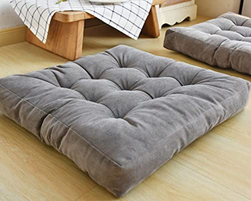 Hruile 10 cm Thick Square Seat Pads Chair Cushions Chair Pads | 2Pc,55 x 55cm Floor Cushions, for Dining Chair Indoor Outdoor Garden Patio kitchen Yoga