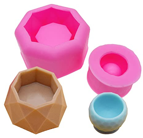 Cayway 2 Pz Molde de Resina, Molde Silicona Resina de Maceta Moldes Resina Epoxi para Almacenamiento, Macetas, Decoración del Hogar