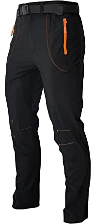 Kuseeker Mens Stretch Work Hiking Pants Quick Dry Lightweight Waterproof Outdoor Travel Climbing Fishing Pants Black 36
