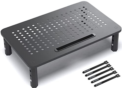 EVOOMI Monitorständer – verbessert für schnellere Produktivität – rutschfest, HD-Sechskant-Stahl – kostenlose Kabelbinder – Computerständer – Laptop, Desktop, Drucker, iMac (einfach)