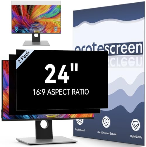 [2-Pack] 24 Inch Computer Privacy Screen Filter for 16:9 Widescreen Monitor